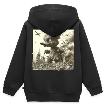 Duckling Invasion - Kids Premium Organic Zip-up Hoodie - black - Back - AI Model Kid Male (0cm)
