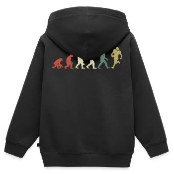 Evolution Rugby - Sweat Premium à capuche zippé enfant bio - noir - Dos - AI Model Kid Male (0cm)