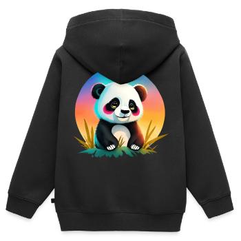 Ein süßes Panda Bär a cute baby Panda Bear - Kinder Premium Organic Zip Hoodie - Schwarz - Hinten - AI Model Kid Male (0cm)