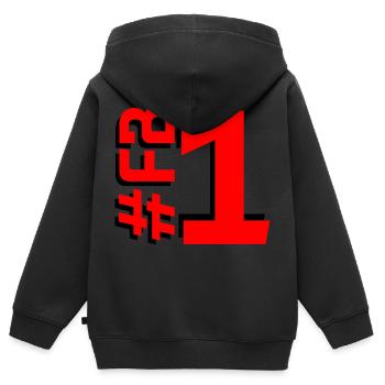 FB1-KARTON - Kinder Premium Organic Zip Hoodie - Schwarz - Hinten - AI Model Kid Male (0cm)
