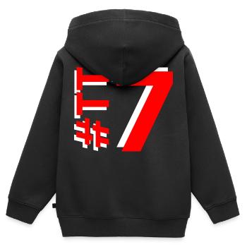 TT7-KARTON - Kinder Premium Organic Zip Hoodie - Schwarz - Hinten - AI Model Kid Male (0cm)