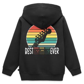 Beste Gitarre DAD aller Zeiten Musik Akkorde Vater Musiker - Kinder Premium Organic Zip Hoodie - Schwarz - Hinten - AI Model Kid Male (0cm)