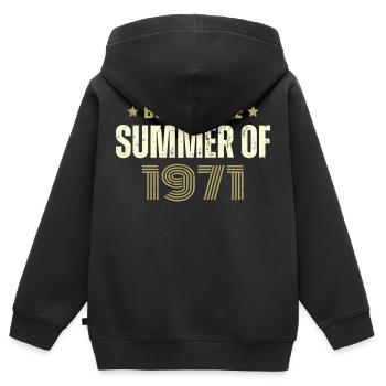 Jahrgang 1971 Jahrgang 1971 Geburtstagsgeschenk - Kinder Premium Organic Zip Hoodie - Schwarz - Hinten - AI Model Kid Male (0cm)