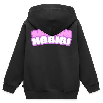 Shalom Habibi Jüdisch Moslem - Kinder Premium Organic Zip Hoodie - Schwarz - Hinten - AI Model Kid Male (0cm)