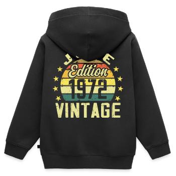 Juni 1972 Juni Retro Juni 1972 Geburtstagsgeschenk - Kinder Premium Organic Zip Hoodie - Schwarz - Hinten - AI Model Kid Male (0cm)