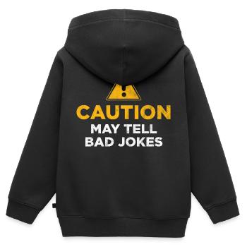 La prudence peut raconter de mauvaises blagues - Sweat Premium à capuche zippé enfant bio - noir - Dos - AI Model Kid Male (0cm)