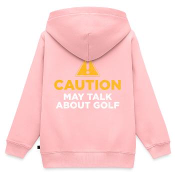 La prudence peut parler de golf - Sweat Premium à capuche zippé enfant bio - rose - Dos - AI Model Kid Female (0cm)