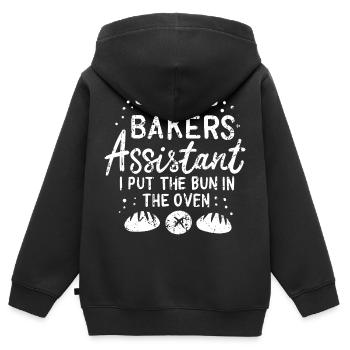 Bakery sales assistant - Kids Premium Organic Zip-up Hoodie - black - Back - AI Model Kid Male (0cm)