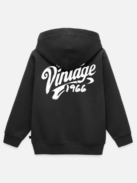 Vintage 1966 Year 1966 Birthday 1966 Retro - Kids Premium Organic Zip-up Hoodie - black