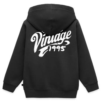 Millésime 1995 Cru 1995 Anniversaire 1995 Rétro - Sweat Premium à capuche zippé enfant bio - noir - Dos - AI Model Kid Male (0cm)