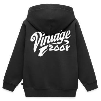 Millésime 2008 Cru 2008 Anniversaire 2008 Rétro - Sweat Premium à capuche zippé enfant bio - noir - Dos - AI Model Kid Male (0cm)