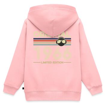 1966 - Kinder Premium Organic Zip Hoodie - Rosa - Hinten - AI Model Kid Female (0cm)