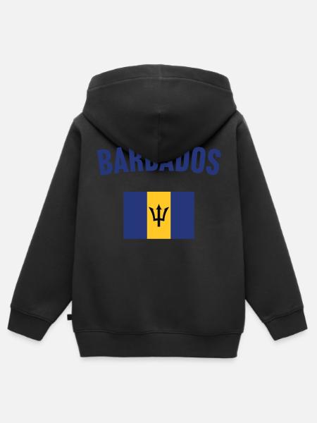 Barbados Flag - Kids Premium Organic Zip-up Hoodie - black