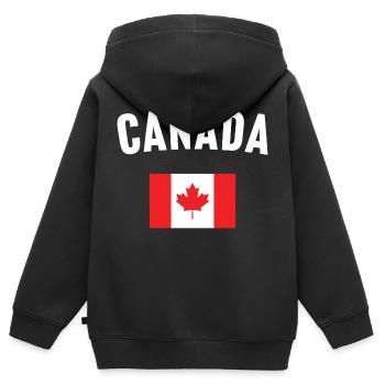 Kanada Flagge - Kinder Premium Organic Zip Hoodie - Schwarz - Hinten - AI Model Kid Male (0cm)