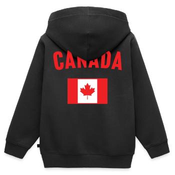 Kanada Flagge - Kinder Premium Organic Zip Hoodie - Schwarz - Hinten - AI Model Kid Male (0cm)