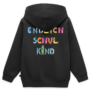 Monster Kids Endlich Schulkind Einschulung - Kinder Premium Organic Zip Hoodie - Schwarz - Hinten - AI Model Kid Male (0cm)