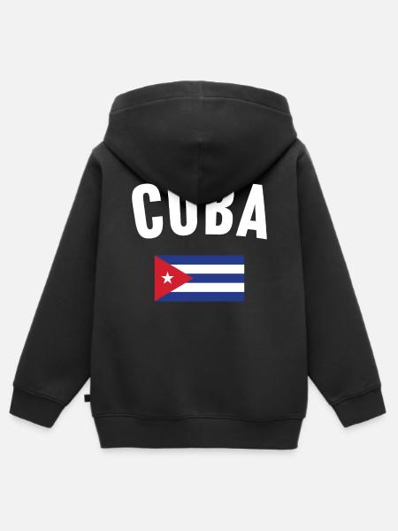 Cuba Flag - Kids Premium Organic Zip-up Hoodie - black