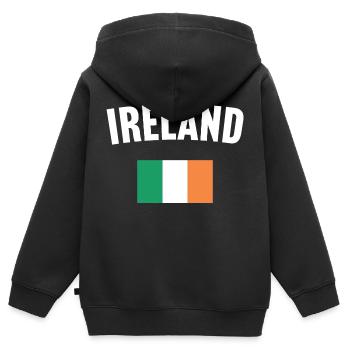 Irland Flagge - Kinder Premium Organic Zip Hoodie - Schwarz - Hinten - AI Model Kid Male (0cm)