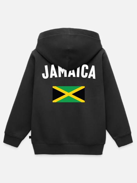 Jamaica Flag - Kids Premium Organic Zip-up Hoodie - black