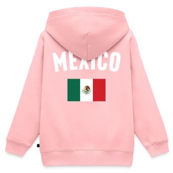 Drapeau du Mexique - Sweat Premium à capuche zippé enfant bio - rose - Dos - AI Model Kid Female (0cm)