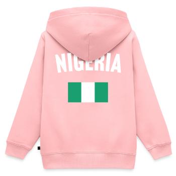 Drapeau du Nigeria - Sweat Premium à capuche zippé enfant bio - rose - Dos - AI Model Kid Female (0cm)