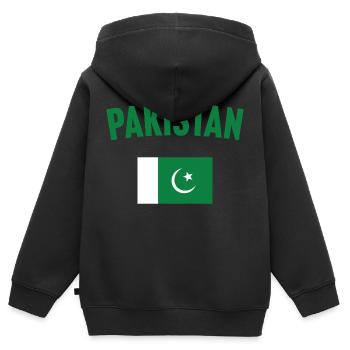 Pakistan Flagge - Kinder Premium Organic Zip Hoodie - Schwarz - Hinten - AI Model Kid Male (0cm)