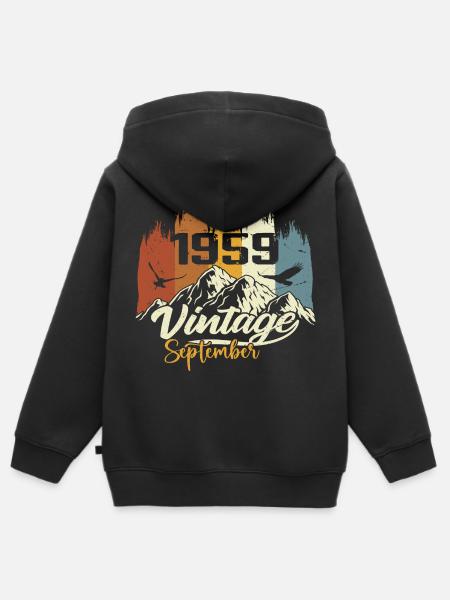 Legends Were Born In September 1959 Vintage 1959 - Kids Premium Organic Zip-up Hoodie - black