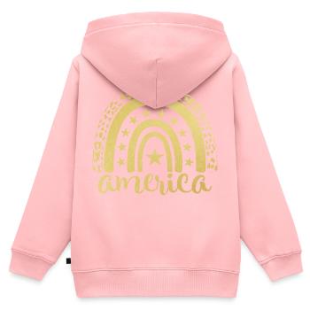 Amerika 4. Juli - Kinder Premium Organic Zip Hoodie - Rosa - Hinten - AI Model Kid Female (0cm)