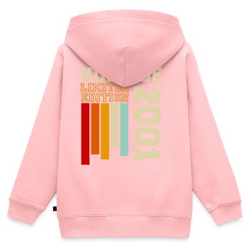 2001 - Kinder Premium Organic Zip Hoodie - Rosa - Hinten - AI Model Kid Female (0cm)