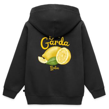 Lago di Garda - Gardasee - Italien - Souvenir - Kinder Premium Organic Zip Hoodie - Schwarz - Hinten - AI Model Kid Male (0cm)
