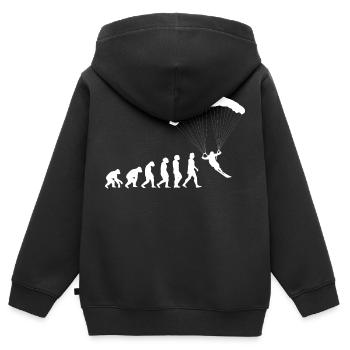 Ski Paragliding Evolution der Menschen Sport - Kinder Premium Organic Zip Hoodie - Schwarz - Hinten - AI Model Kid Male (0cm)