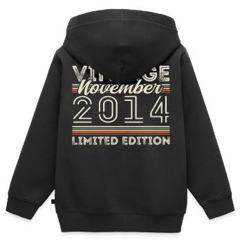 Jahrgang November 2014 Geburtstag November 2014 - Kinder Premium Organic Zip Hoodie - Schwarz - Hinten - AI Model Kid Male (0cm)