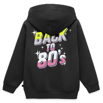 Back to 80's - Sweat Premium à capuche zippé enfant bio - noir - Dos - AI Model Kid Male (0cm)