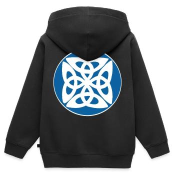 Symbole celte bleu - Sweat Premium à capuche zippé enfant bio - noir - Dos - AI Model Kid Male (0cm)