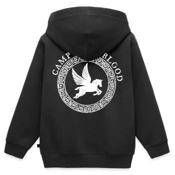 Lager Halbblut - Kinder Premium Organic Zip Hoodie - Schwarz - Hinten - AI Model Kid Male (0cm)