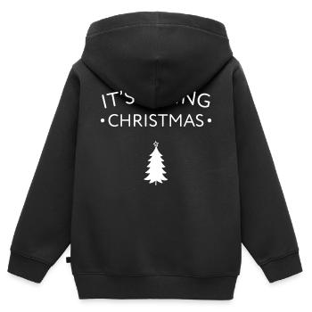 Es ist das Schenken von Weihnachten - Kinder Premium Organic Zip Hoodie - Schwarz - Hinten - AI Model Kid Male (0cm)