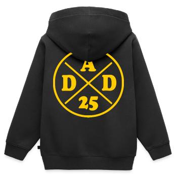 Dad 2025 - dad 25 - Sweat Premium à capuche zippé enfant bio - noir - Dos - AI Model Kid Male (0cm)
