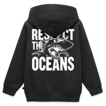 Oceans - Kinder Premium Organic Zip Hoodie - Schwarz - Hinten - AI Model Kid Male (0cm)