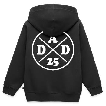 Dad 2025 - dad 25 - Sweat Premium à capuche zippé enfant bio - noir - Dos - AI Model Kid Male (0cm)