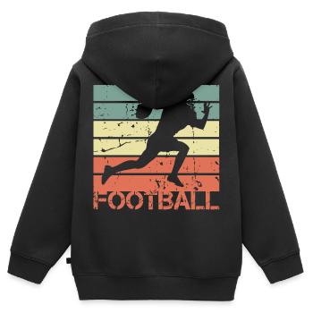 American Footballer - Kinder Premium Organic Zip Hoodie - Schwarz - Hinten - AI Model Kid Male (0cm)