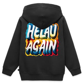 Helau Again Karneval Fasching - Kinder Premium Organic Zip Hoodie - Schwarz - Hinten - AI Model Kid Male (0cm)