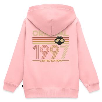 1997 - Kids Premium Organic Zip-up Hoodie - rose - Back - AI Model Kid Female (0cm)