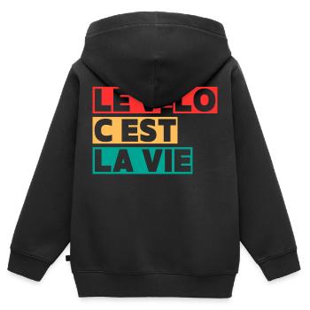 Radfahren ist Leben,Radfahren,Radfahrer,Radfahren - Kinder Premium Organic Zip Hoodie - Schwarz - Hinten - AI Model Kid Male (0cm)