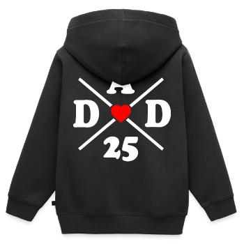 Dad 2025 - Sweat Premium à capuche zippé enfant bio - noir - Dos - AI Model Kid Male (0cm)