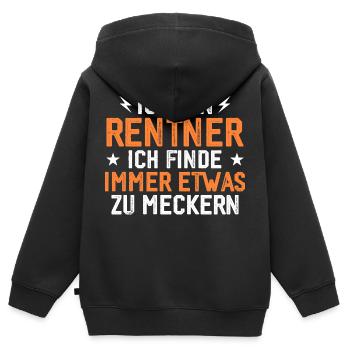 Rentner immer etwas zu meckern lustig - Kinder Premium Organic Zip Hoodie - Schwarz - Hinten - AI Model Kid Male (0cm)