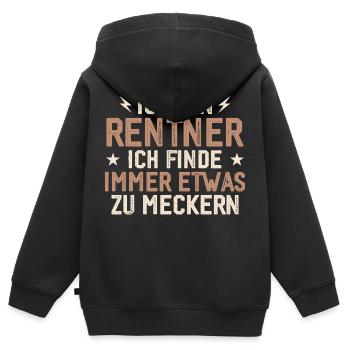 Rentner immer etwas zu meckern lustig - Kinder Premium Organic Zip Hoodie - Schwarz - Hinten - AI Model Kid Male (0cm)