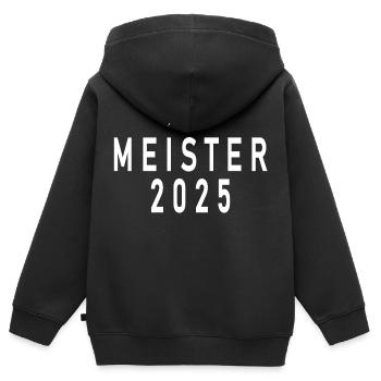 Meister 2025 - Kinder Premium Organic Zip Hoodie - Schwarz - Hinten - AI Model Kid Male (0cm)