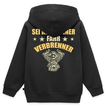 Combustion Engine Car Saying - Kids Premium Organic Zip-up Hoodie - black - Back - AI Model Kid Male (0cm)