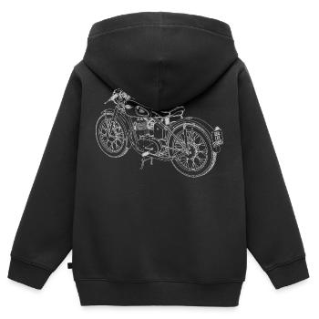 Motorrad Skizze - Kinder Premium Organic Zip Hoodie - Schwarz - Hinten - AI Model Kid Male (0cm)