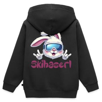 Skihaserl Pistensau Apres Ski - Kinder Premium Organic Zip Hoodie - Schwarz - Hinten - AI Model Kid Male (0cm)